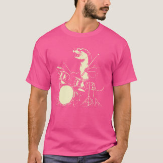 Camiseta Otter Drummer Rock Drummer Sea Otter Tocando Tambo