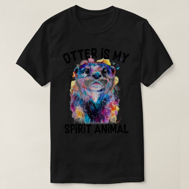 Camiseta Otter É O Meu Espírito, A Pintura Engraçada Com O  (Frente do Design)