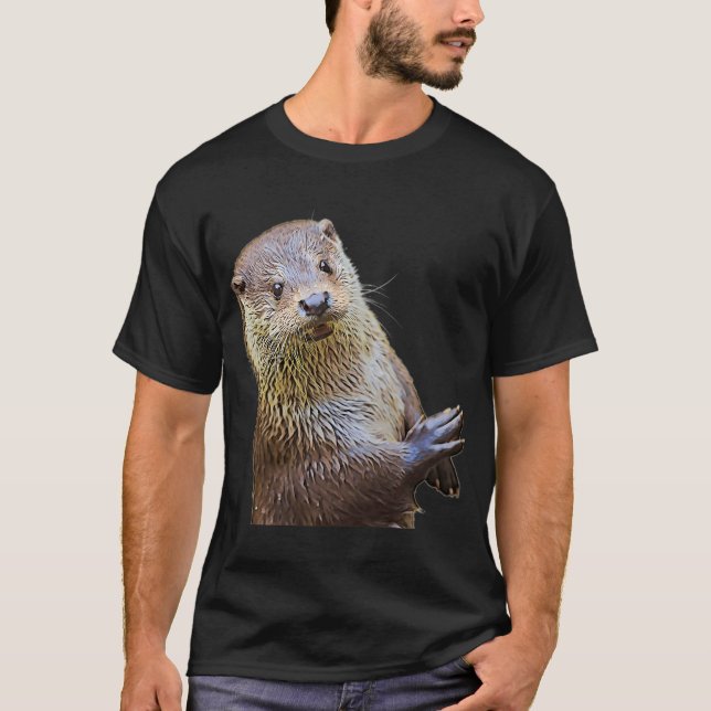 Camiseta Otter E Petróleo - Mar De Pintura (Frente)