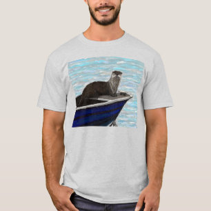Camiseta Otter em uma pintura de barco