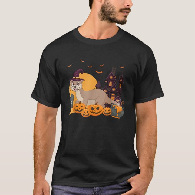 Camiseta Otter Halloween Pumpkin (Frente)