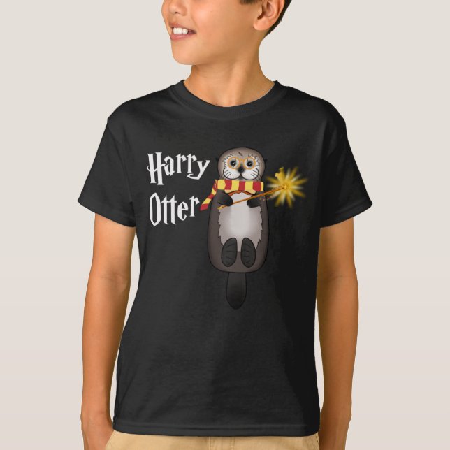 Camiseta Otter Magic Wizard Engraçado Otter Harry (Frente)