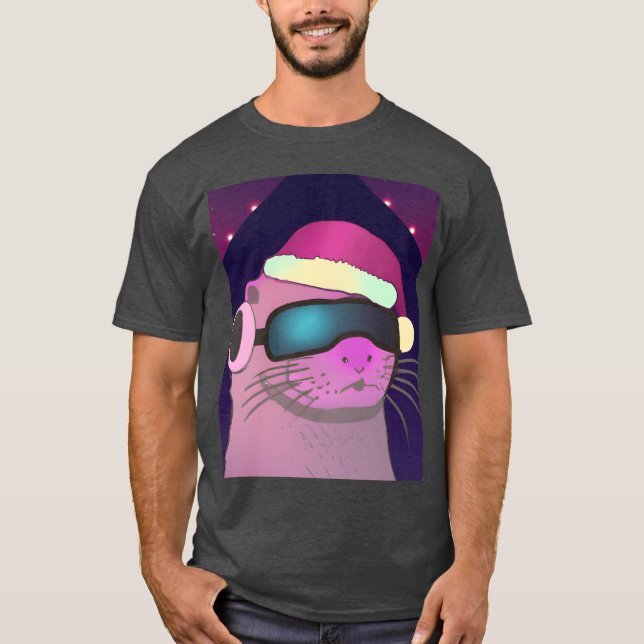 Camiseta Otter Natal Com Amigos De Natal (Frente)