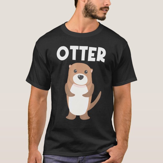 Camiseta Otter Para Homens Pup Aquáticos Feita Do Rio Anima (Frente)