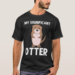 Camiseta Otter Para Homens Pup Aquáticos Feita Do Rio Anima