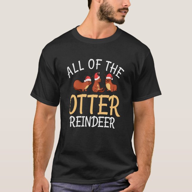 Camiseta Otter Reindeer Deer Natal Presente (Frente)