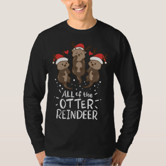 Camiseta Otter Reindeer Deer Natal Xmas Presente