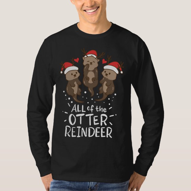 Camiseta Otter Reindeer Deer Natal Xmas Presente (Frente)