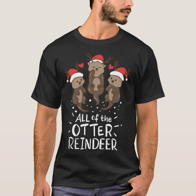 Camiseta Otter Reindeer Deer Natal Xmas Presente (Frente)