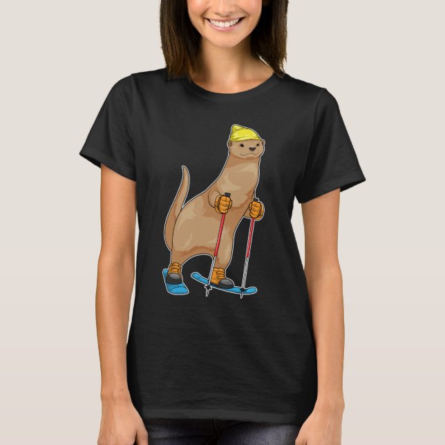 Camiseta Otter Skier Eski Winter (Frente)