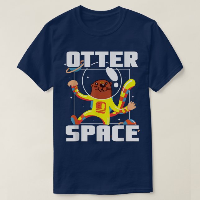Camiseta Otter Space Musteline Science Space Fan 1543 (Frente do Design)