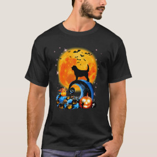 Camiseta Otterhound E Yellow Moon Halloween Engraçado Cão L