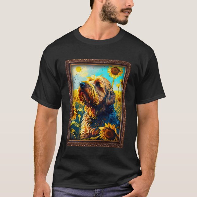 Camiseta Otterhound Pintando Flor De Girassol Mãe Mulheres  (Frente)