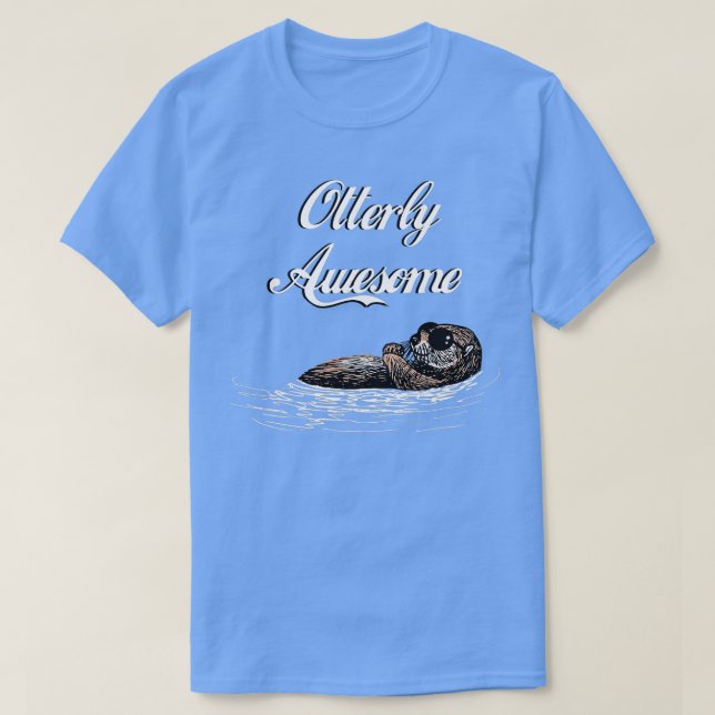 Camiseta Otterly Awesome  Funny Cool Otter pun T  humor  (Frente do Design)