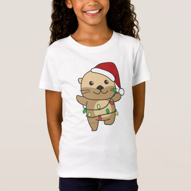 Camiseta Otters de Feriados de Inverno de Natal (Frente)