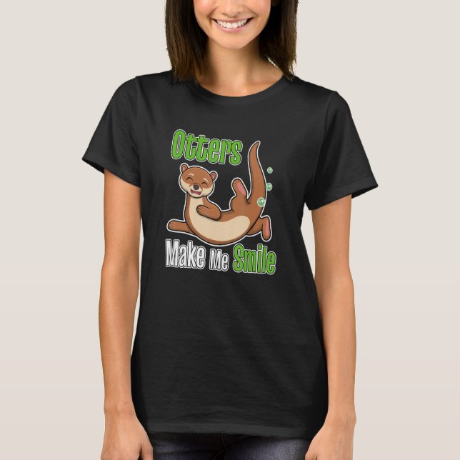 Camiseta Otters Make Me Smile Wildlife Nature Sea Otters (Frente)