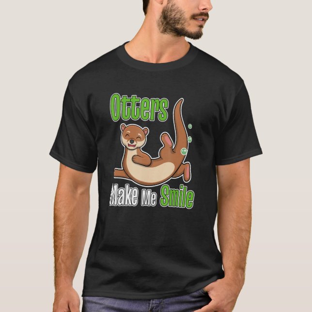 Camiseta Otters Make Me Smile Wildlife Nature Sea Otters (Frente)