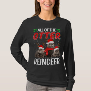Camiseta Otters Reindeer Deer Antler Papais noeis de Natal 