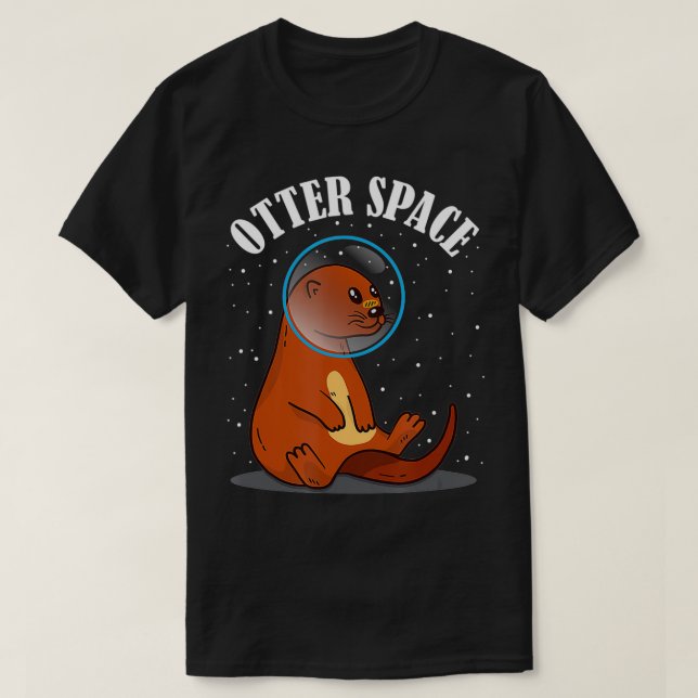 Camiseta Otters Space Themed Musteline Science Outer Space  (Frente do Design)