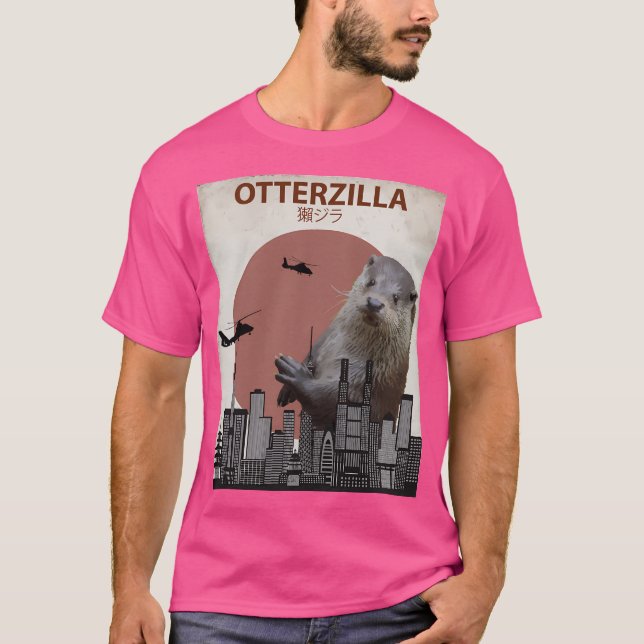 Camiseta Otterzilla - Monstro Gigante da Otter (Frente)
