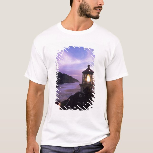 Camiseta OU, Costa do Oregon, Farol de Heceta Head, em (Frente)