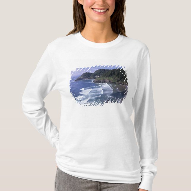 Camiseta OU, Costa do Oregon, Farol de Heceta Head, em (Frente)