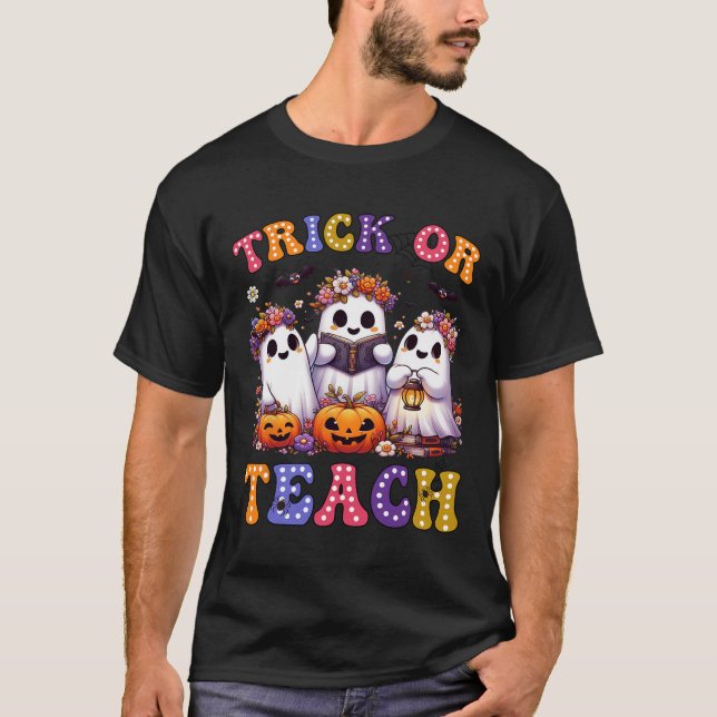 Camiseta Ou Ensinar O Fantasma Fantasma Pumpkin Spooker Pro (Frente)