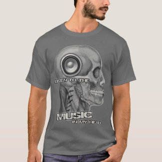 Camiseta Ouça a música na cabeça áudio gráfico desig
