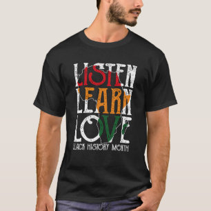 Camiseta Ouça Amor Aprender Professora Africano Negra