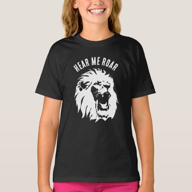 Camiseta Ouça-me Roar Lion Face (Frente)