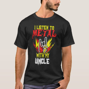 Camiseta Ouça Metal Com O Tio Rock Lover Rocker Me
