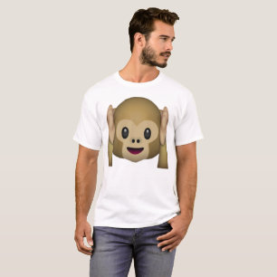 Camiseta Ouça nenhum macaco Mau - Emoji