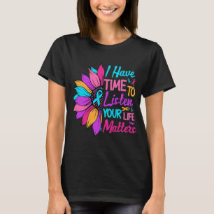 Camiseta Ouça seu problema de vida Sensibilização para a sa