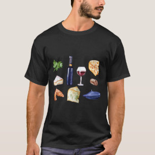 Camiseta Oui Em França Excelente Queijos De Vinho Vermelho