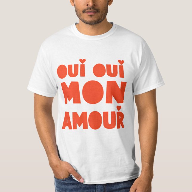 Camiseta "Oui Oui Mon Amour", T-Shirt Blanc (Frente)