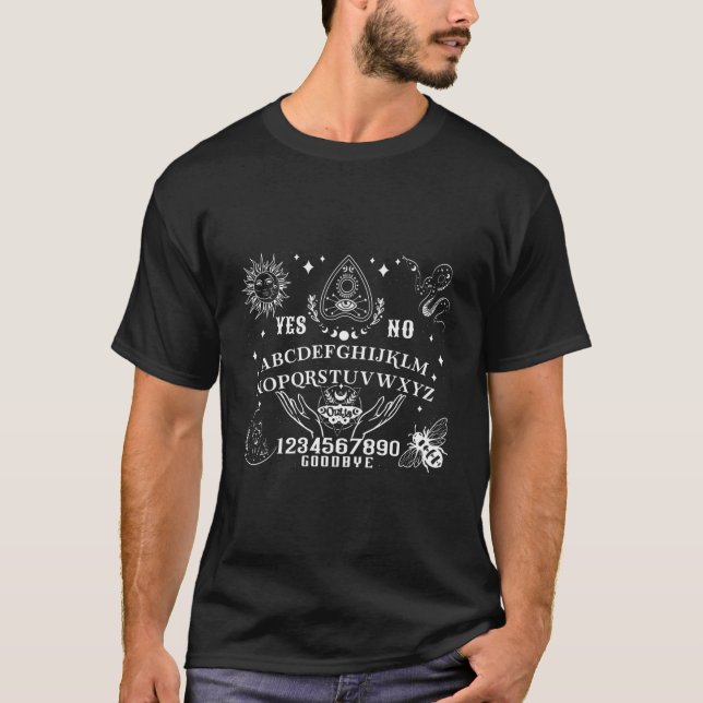 Camiseta Ouija Conselho Spirit Conselho Occulta Gótica Hall (Frente)
