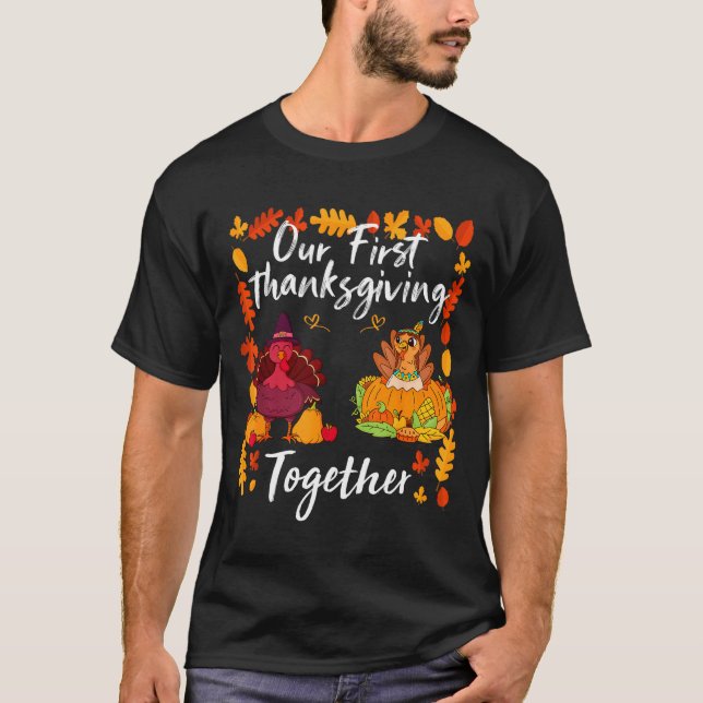 Camiseta Our First Thanksgiving Together Matching Couple  (Frente)