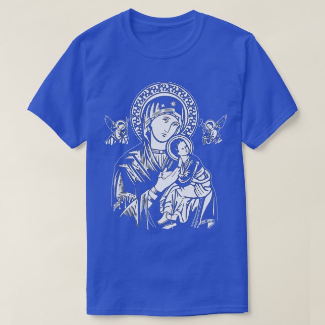 Camiseta Our Lady Of Perpetual Help on navy 1 (Frente do Design)