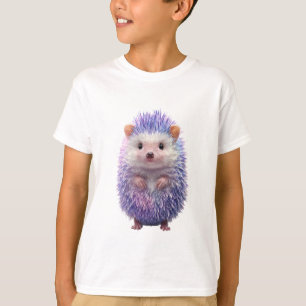 Camiseta Ouriço Cachorro em Aquarela Roxo Pastel