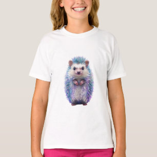 Camiseta ouriço colorido em aquarela para crianças