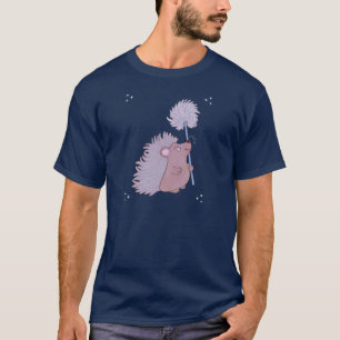 Camiseta Ouriço com Dente-de-Leão Fofa Arte Popular da Na
