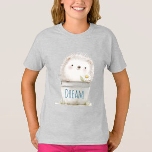 Camiseta ouriço-do-jardim com Flor de Margarida