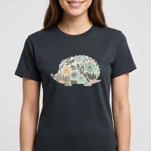 Camiseta ouriço-do-mar floral boêmio
