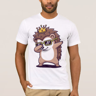 Camiseta ouriço-dourado Dabbing Engraçado Fofo Dança Dab