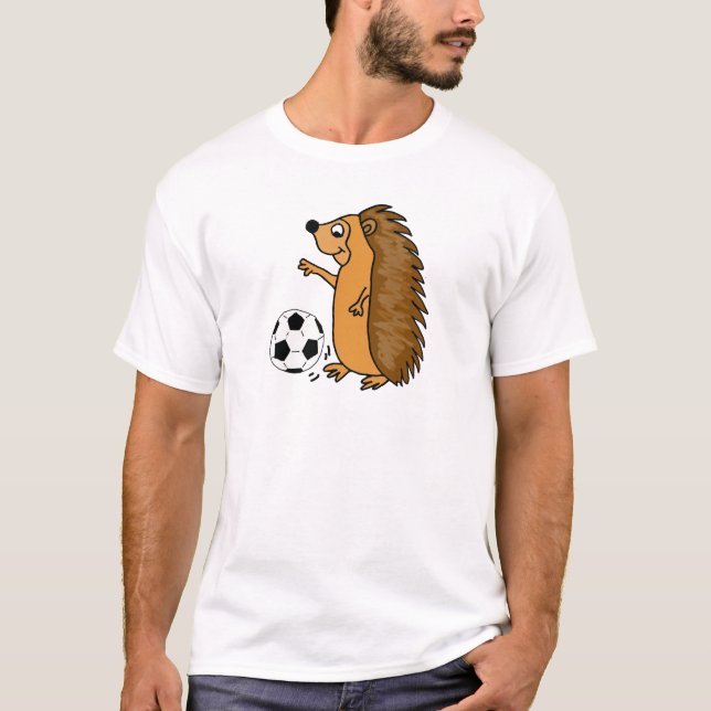 Camiseta Ouriço engraçado que joga desenhos animados do (Frente)