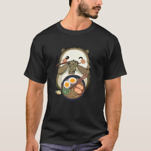 Camiseta ouriço fofo come Ramen