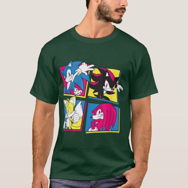 Camiseta Ourico Hedgehog Sonic Shadowails Knuckles (Frente)