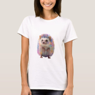 Camiseta Ouriço Pastel Arco-íris em Pé Orgulhosamente Mulhe