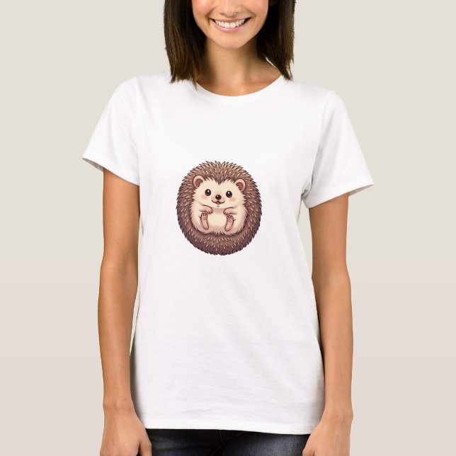 Camiseta ouriço redondo e feliz em bola (Frente)