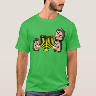 Camiseta Ouriços de Hanukkah Chanukah Judeus Homens Mulhere